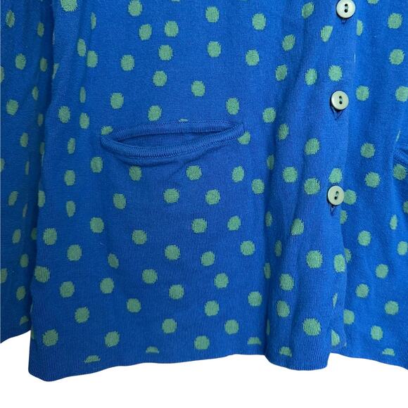 Gudrun Sjodén Dotted Organic Cotton Cardigan Sweater in Sapphire Blue Size M - Picture 4 of 7